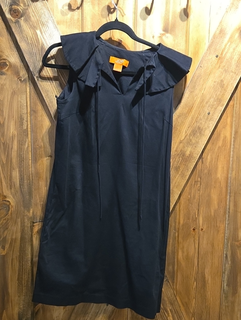 Joe Fresh Black Sleeveless Shift Dress with Sailor Collar